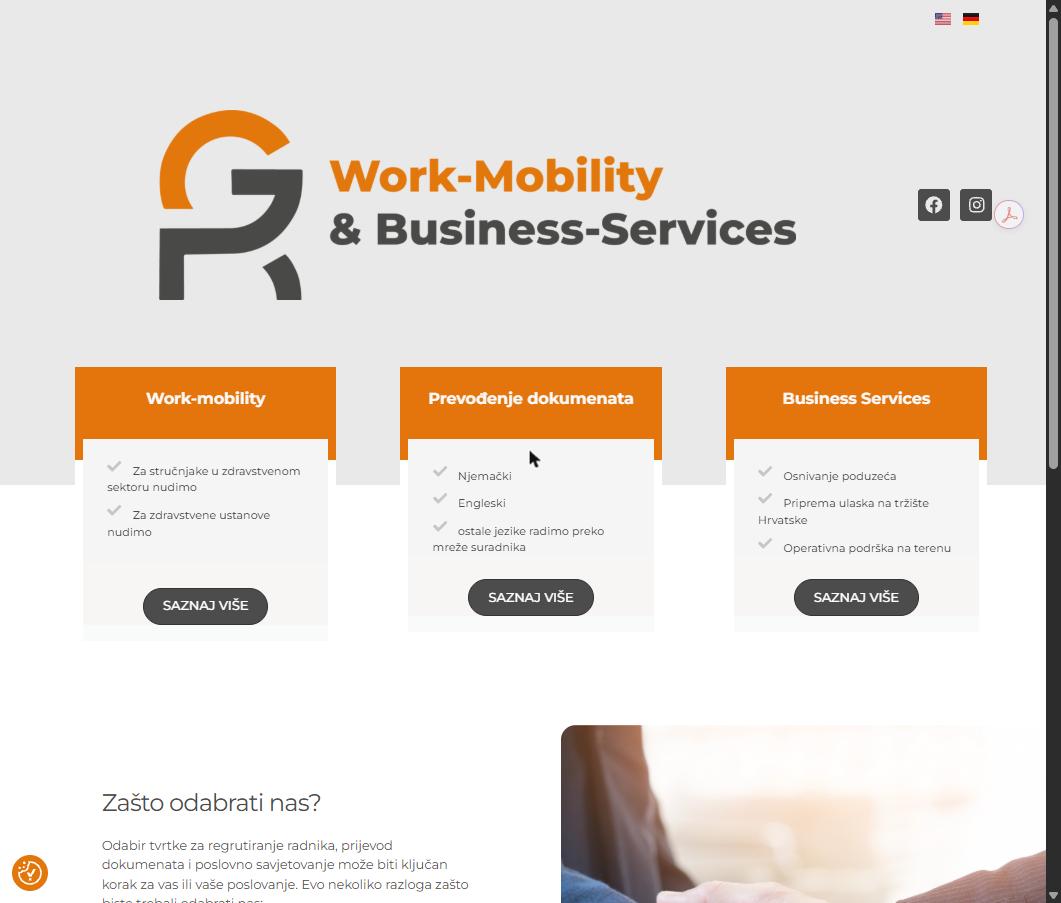 Web stranica GR Work-Mobility